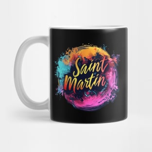 Saint Martin (with Yellow Lettering) Mug